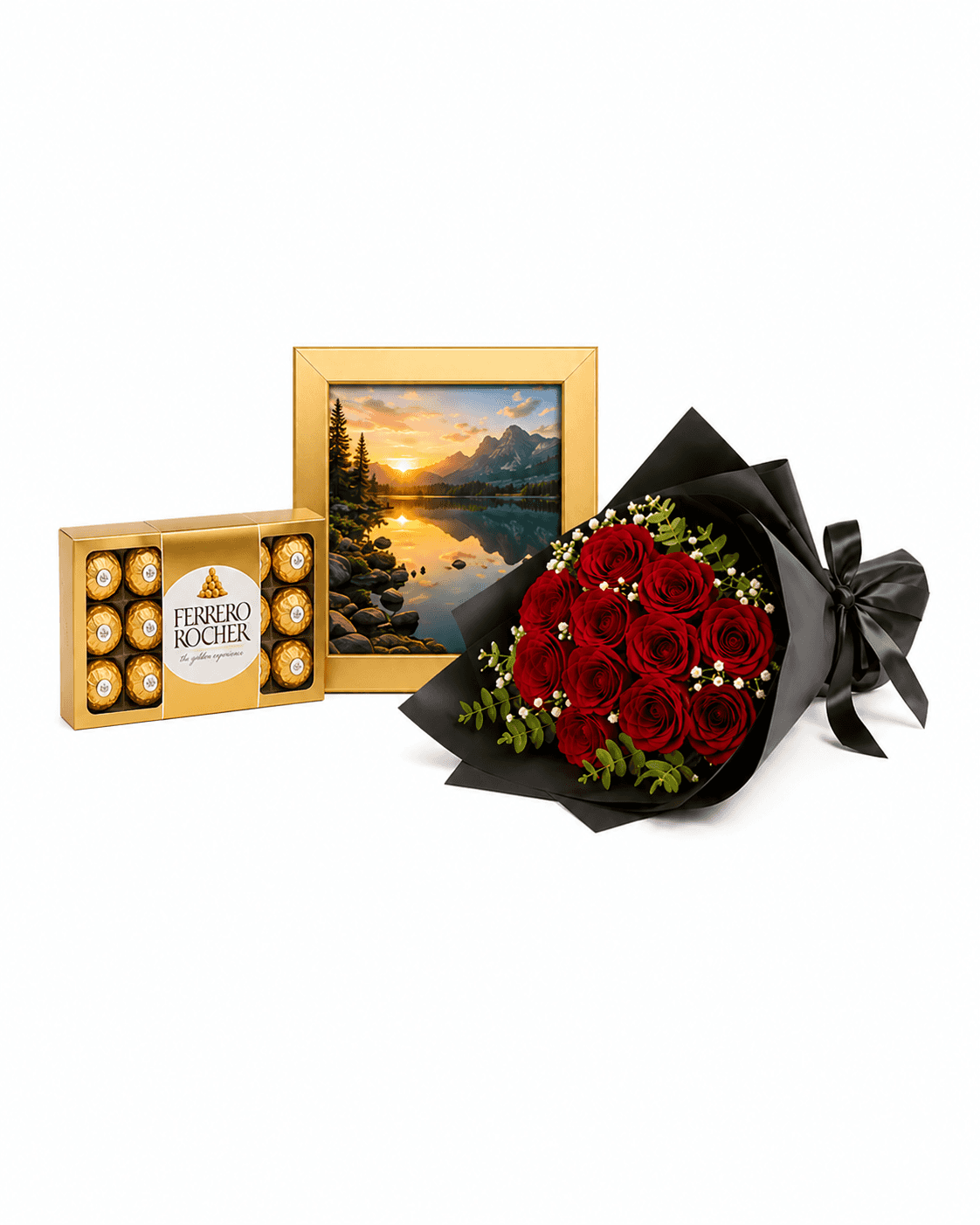 Luxury Flowers, Chocolates & Photo Frame