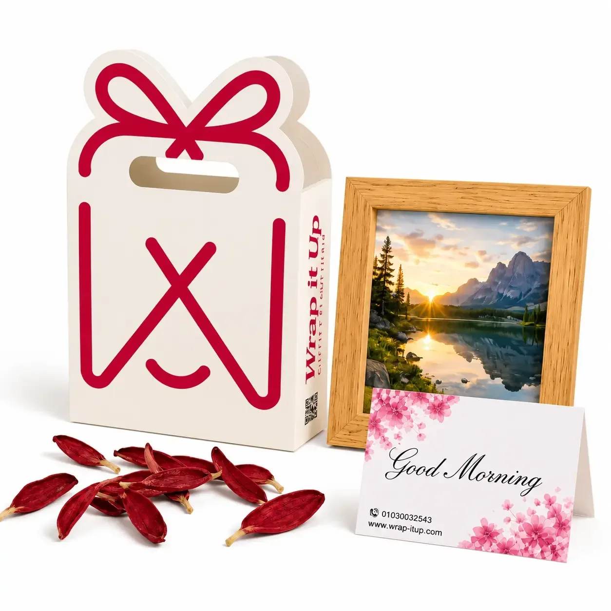 Photo Frame + Gift Bag + Dried Flowers + Greeting Card