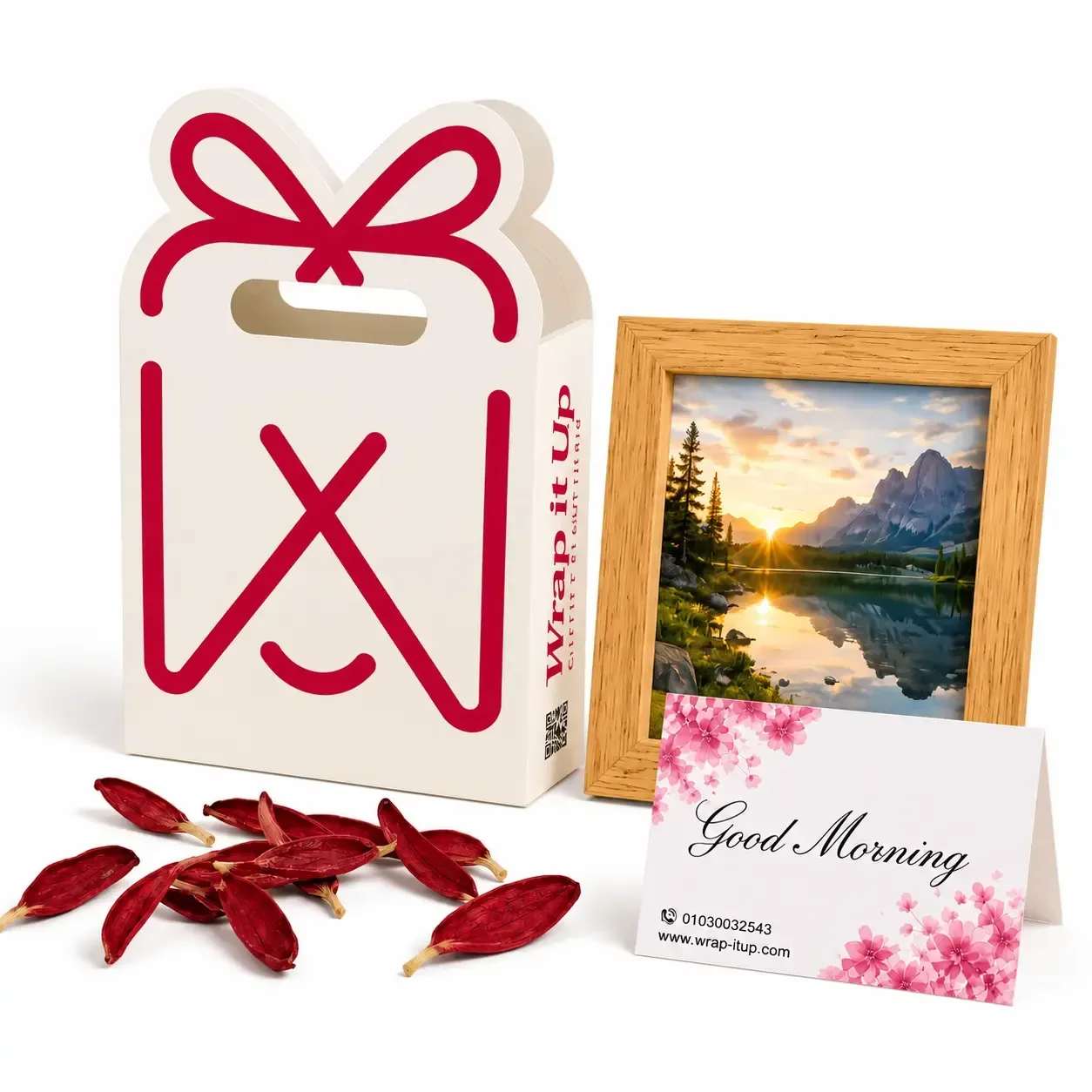 Photo Frame + Gift Bag + Dried Flowers + Greeting Card