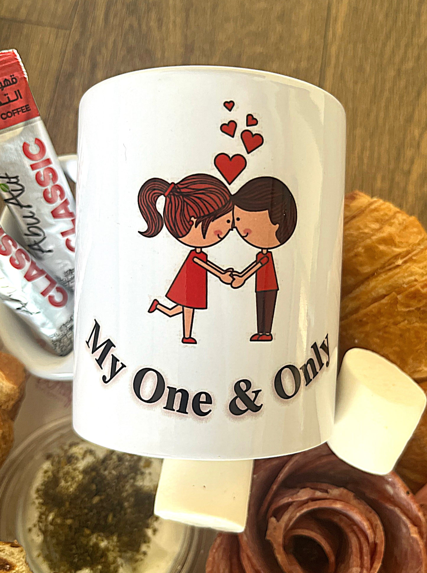 Round cheese tray with Mug