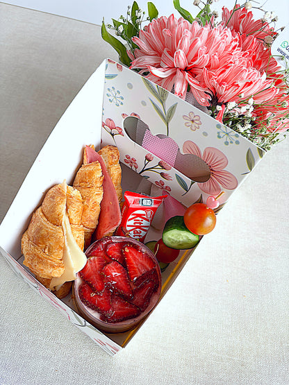 Breakfast Gift Box with Flowers